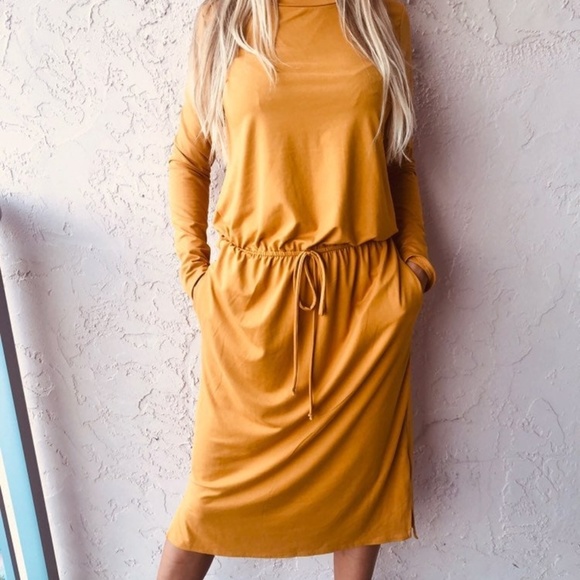 Reborn J Dresses & Skirts - HP 10/09 REBORN J Midi Drawstring Dress Mustard